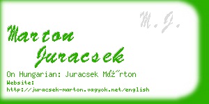 marton juracsek business card